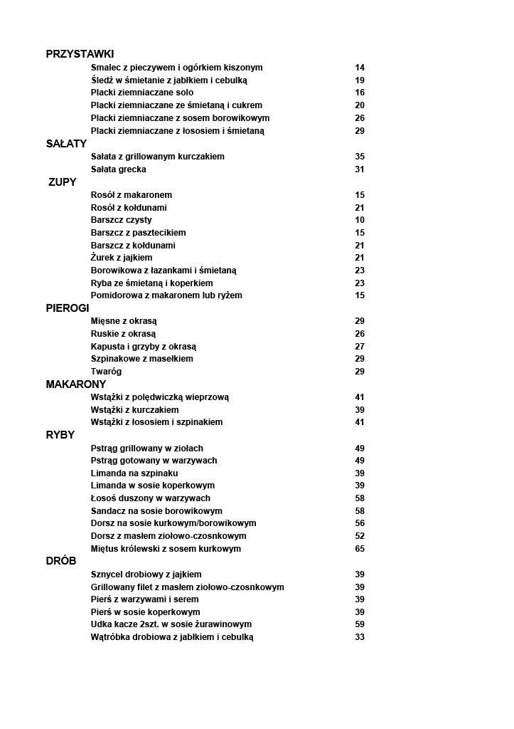 Menu Modrzewiowa Chata. Restauracja-2